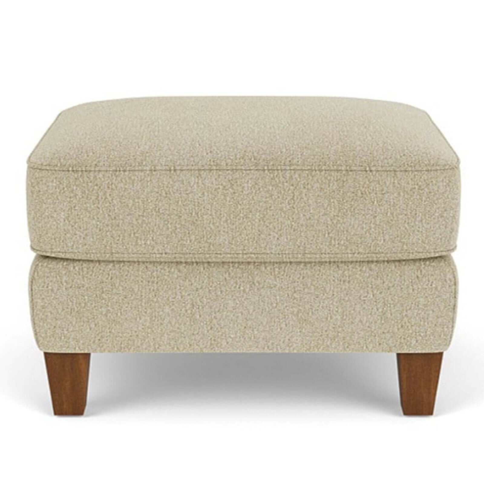 Finley Ottoman - Swann'S Furniture Elegant Beige Finley Ottoman With Wooden Legs, Perfect For Living Room Decor, From Swann'S Furniture In Tyler, Texas.