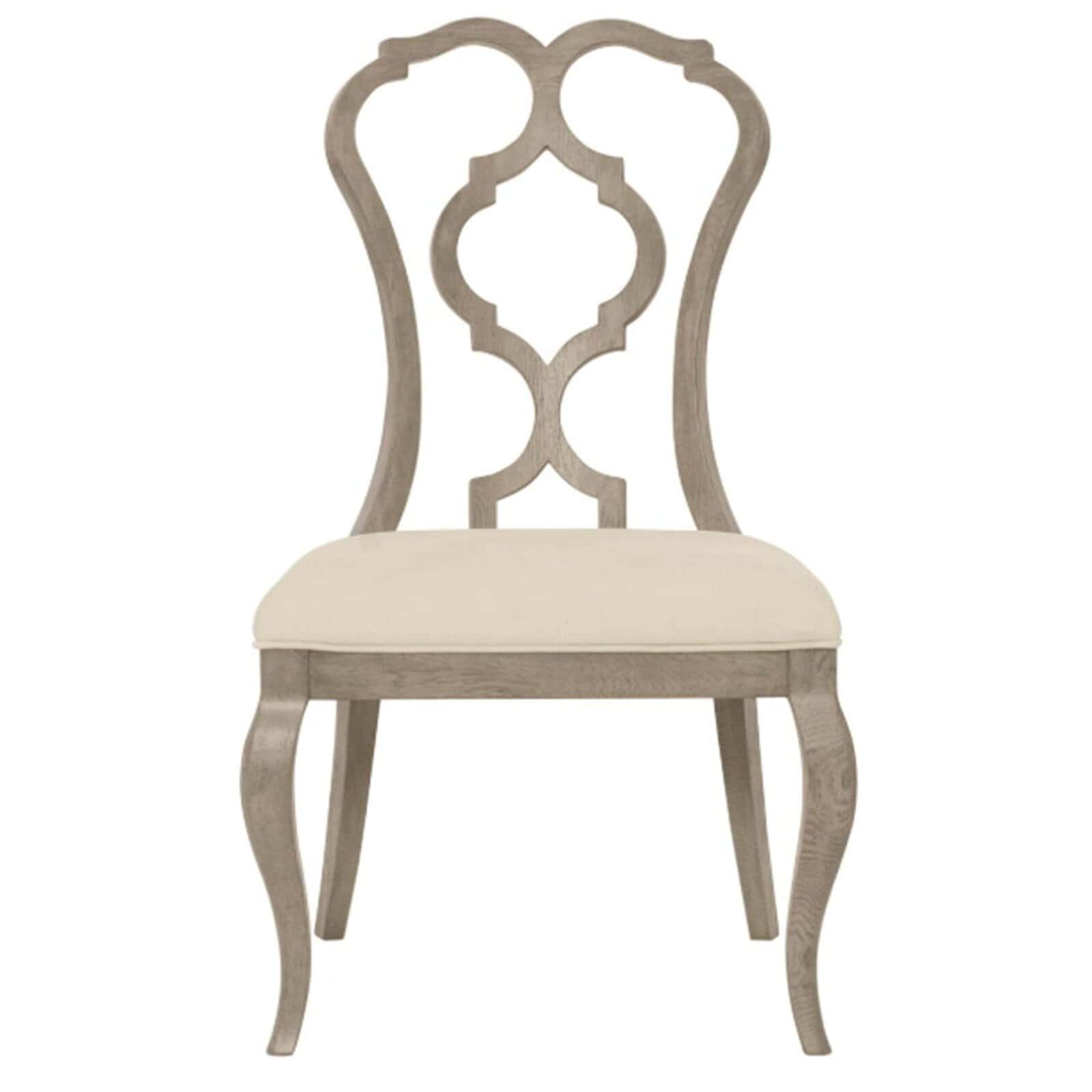 Marquesa Side Chair - Elegant Furniture Elegant Marquesa Side Chair With A Carved Wooden Backrest And Upholstered Seat, Perfect For Stylish Dining Rooms Or Living Spaces.