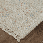 Elegant Ivory and Multi-Colored Area Rug for Living Room.