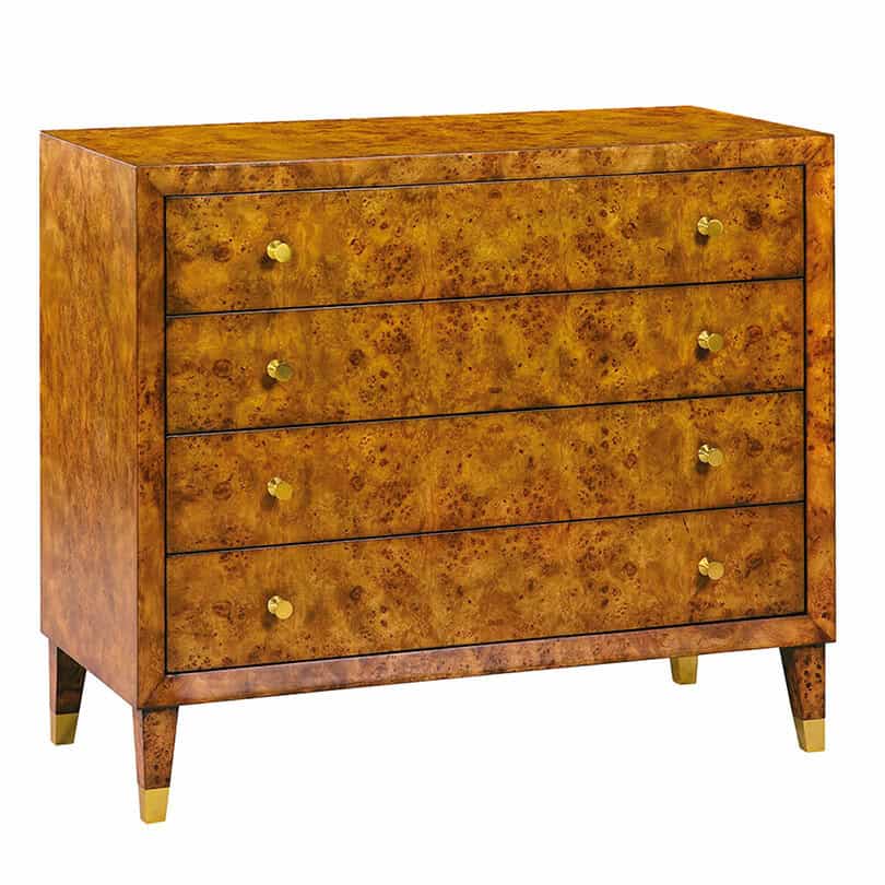 Beverly Chest - Swann'S Furniture Elegant Wooden Beverly Chest With Five Drawers And Gold Knobs, Perfect For Bedroom Or Living Room Storage, Showcasing Quality Craftsmanship.