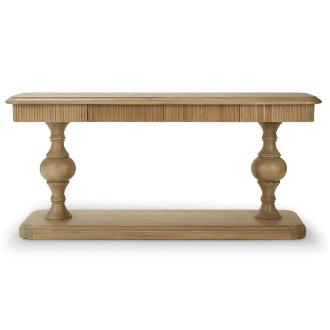 Bramble Kraton 2 Drawer Pedestal Console Table Driftwood - Image 1