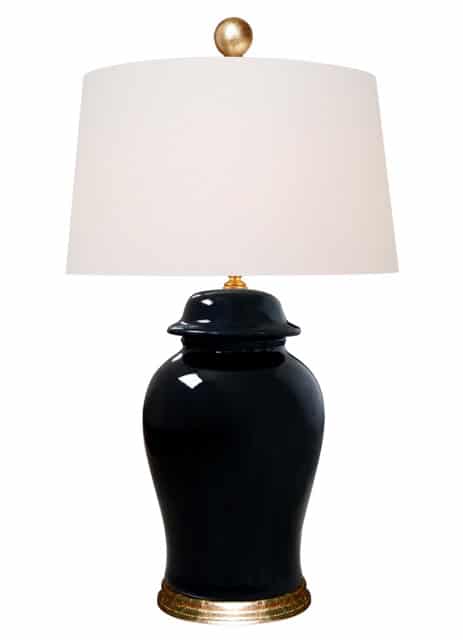 Lpbk0819A Lpbk0819A Porcelain Black Temple Jar Lamp - Image 1