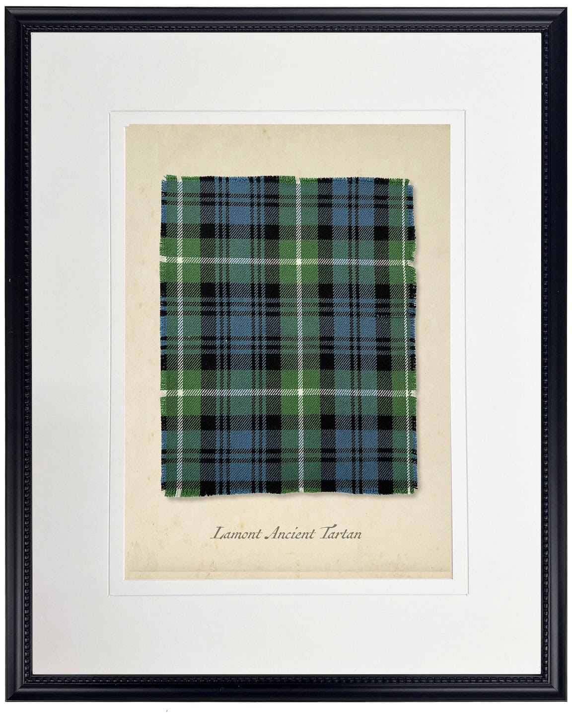 0F7640E2-5D0B-4A81-9739-Be290E87854F Lamont Ancient Tartan Plaid Print Matted With A Cream Mat With A V-Groove - Image 1