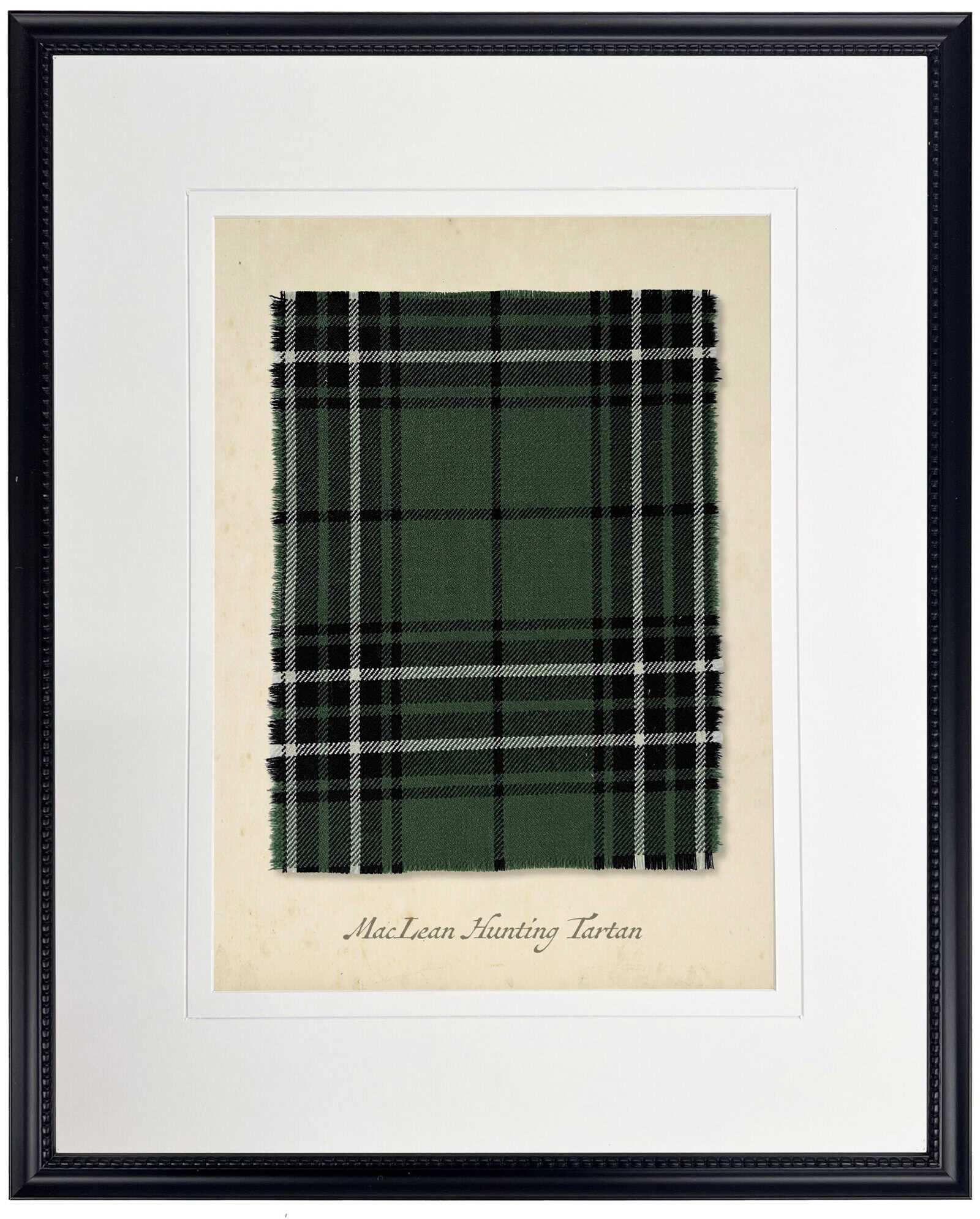 C69Eff36-6C52-494E-B125-F1425Bca0F27 Framed Maclean Hunting Tartan Plaid Print Matted With A Cream Mat With A V-Groove - Image 1