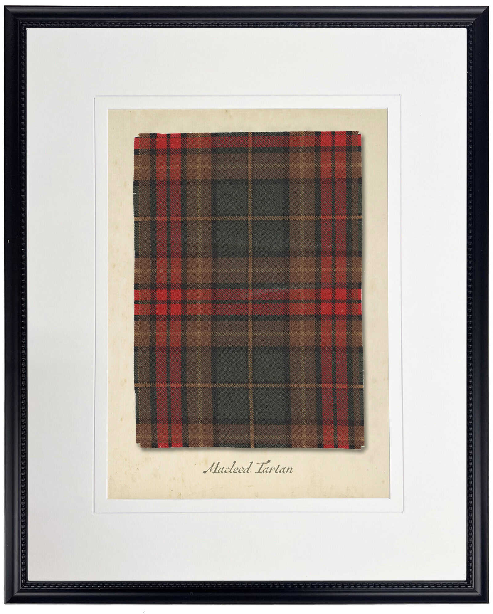 D6B011Fd-B68B-4C15-Ac98-6C4Af930653F Framed Macleod Tartan Plaid Print Matted With A Cream Mat With A V-Groove - Image 1