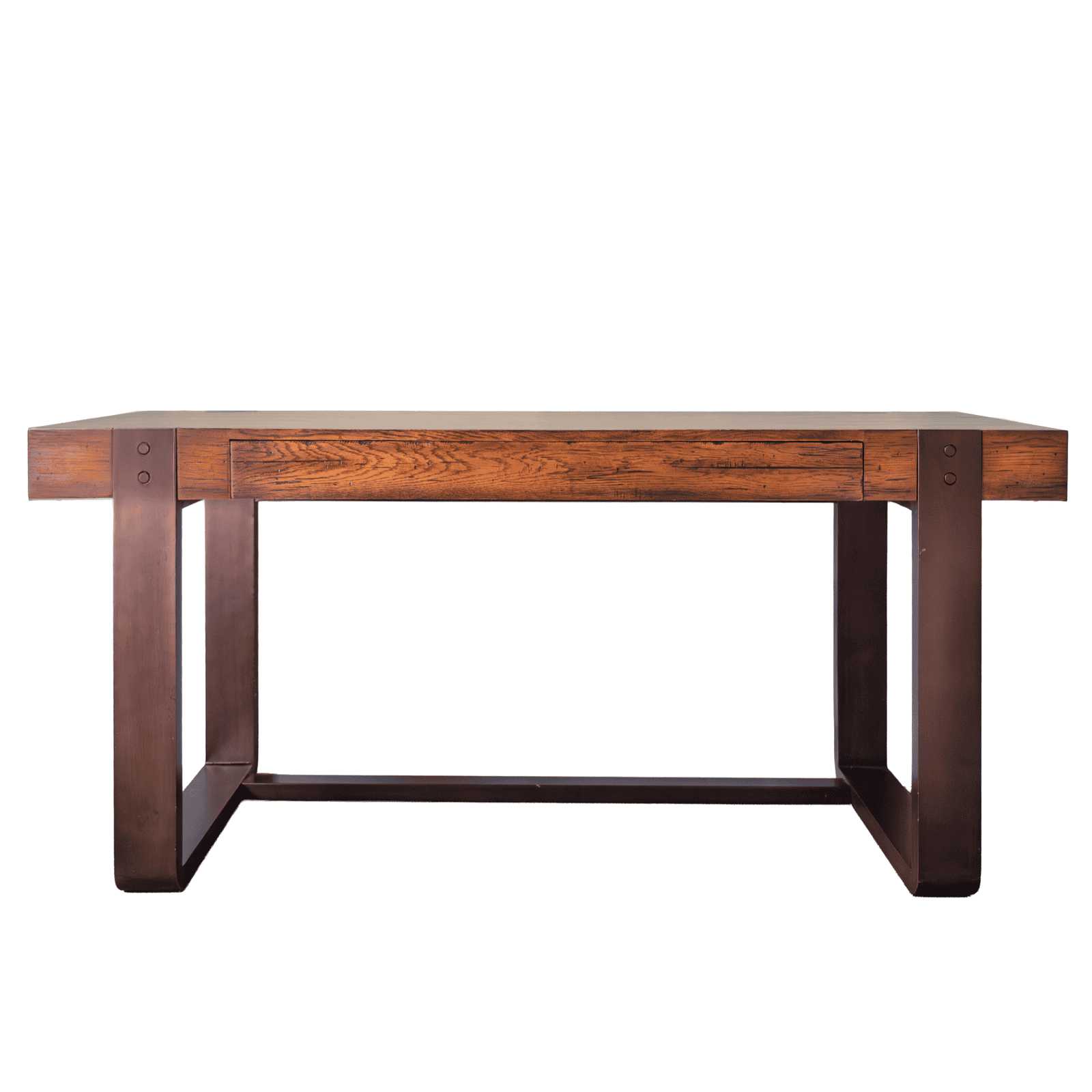 Table Sturdy Wooden Table With A Rustic Finish, Featuring A Solid Top And Thick Legs, Perfect For Dining Or Workspace In Tyler, Texas.