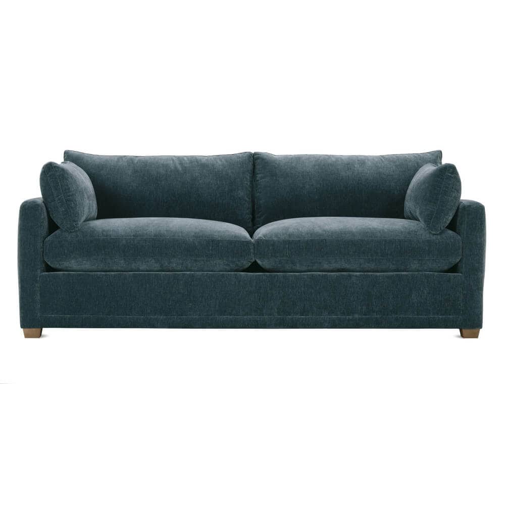 Sofa. Elegant Navy Blue Fabric Sofa With Plush Cushions And Rolled Arms, Perfect For Living Rooms Or Family Spaces, Available At Swann'S Furniture &Amp;Amp; Design In Tyler, Texas.