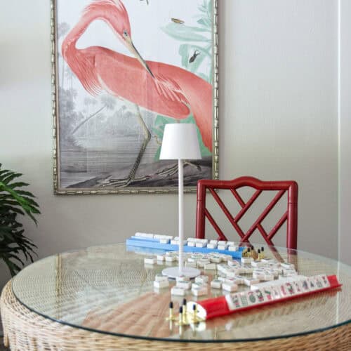 Elegant Flamingo Artwork In A Modern Living Space.