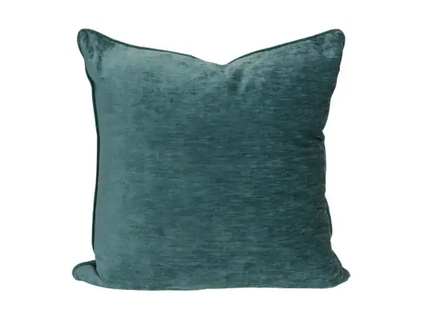 A luxurious blue velvet pillow featuring a soft, plush texture perfect for adding a touch of sophistication to your living space.