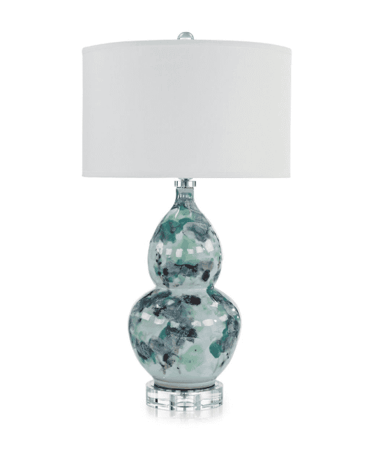Morning Dew Table Lamp Elegant Glass Table Lamp With A White Fabric Shade, Perfect For Adding A Touch Of Sophistication To Any Room.