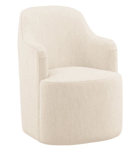 Contemporary London Dining Chair Elegant London Dining Chair With Plush Beige Upholstery, Curved Backrest, And Comfortable Armrests, Perfect For Modern Dining Rooms And Stylish Interiors.