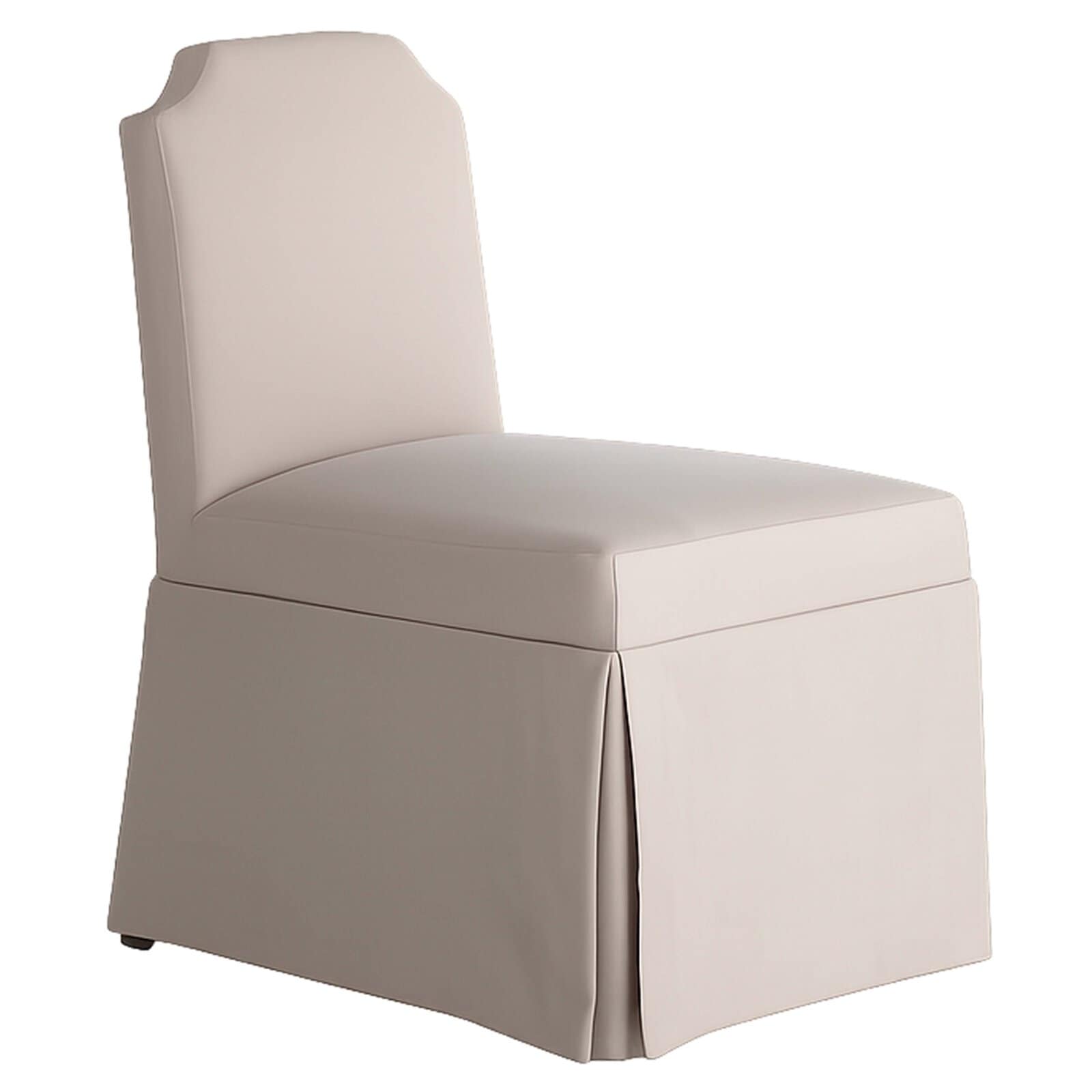 Edmund Oak Dining Chair - Ivory Beige Elegant Ivory Beige Vintage Dining Chair With A High Back And Tailored Slipcover, Perfect For Classic Or Modern Dining Rooms.