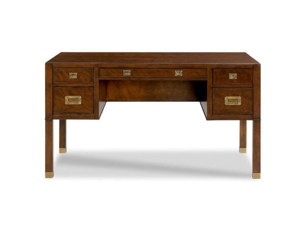 Elegant wooden Grenville desk with multiple drawers, perfect for office or study, showcasing quality craftsmanship and classic design from Swann's Furniture in Tyler, Texas.