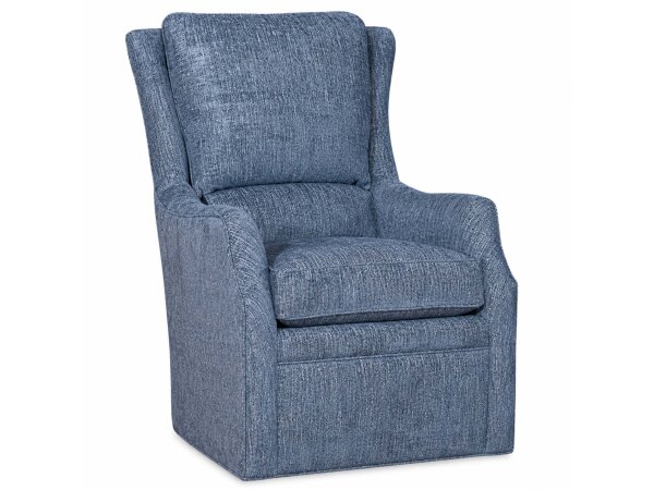 Comfortable blue upholstered armchair with high back and cushioned seat, ideal for living rooms or reading nooks.